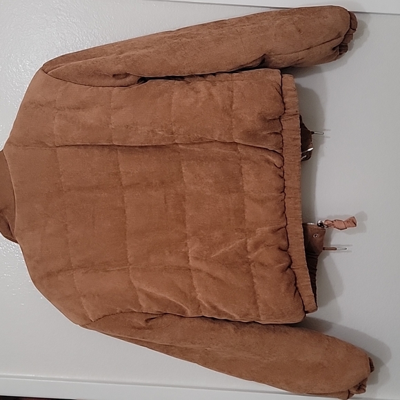 Fashion Nova Cover Your Tracks Puffer Women's Jacket Color Camel - Picture 8 of 9